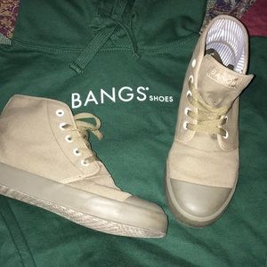 Bangs Olive high tops. Size 8